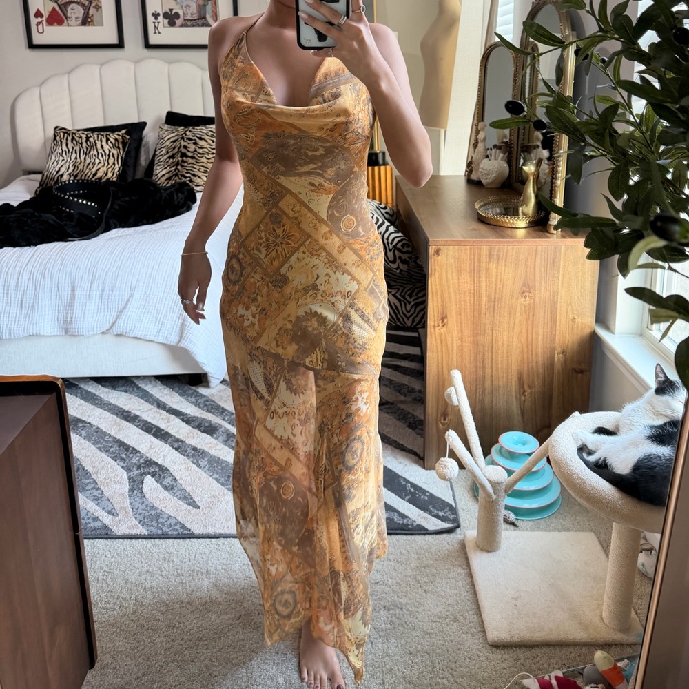 Princess Polly Mustard Floral Dress